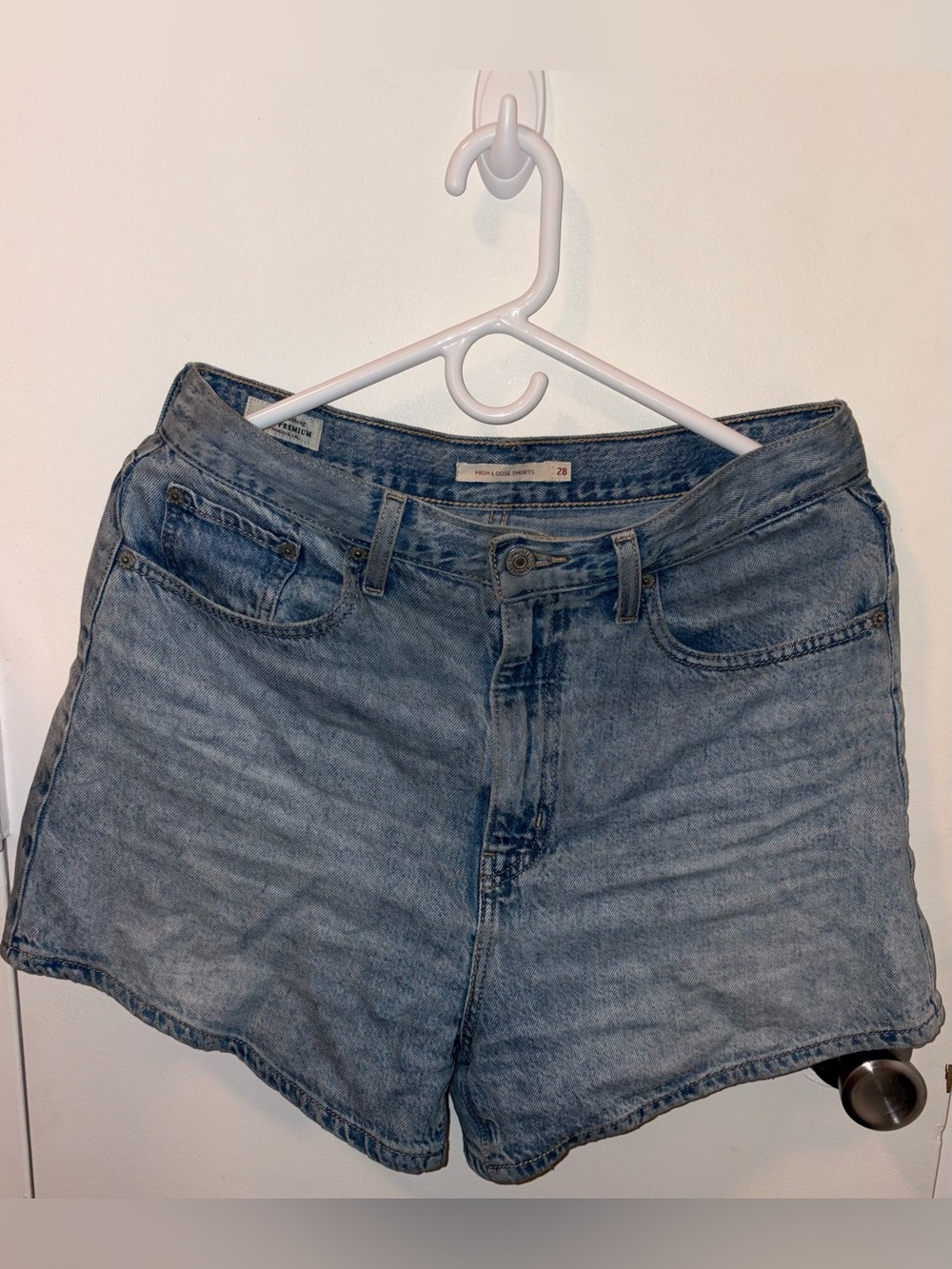 High-Rise Light Blue Denim Levi’s Women’s Shorts